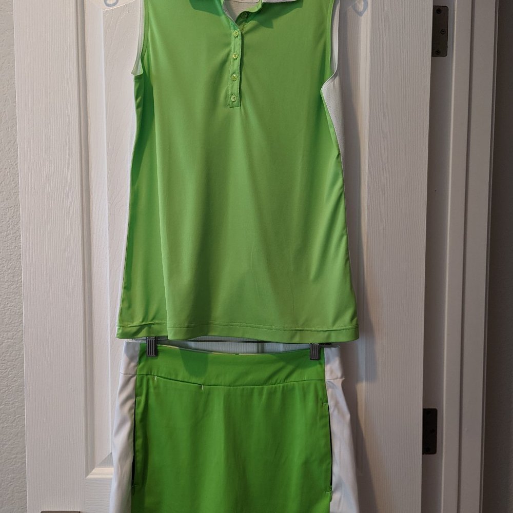 Sleeveless Lime Green Polo Top - Brand: